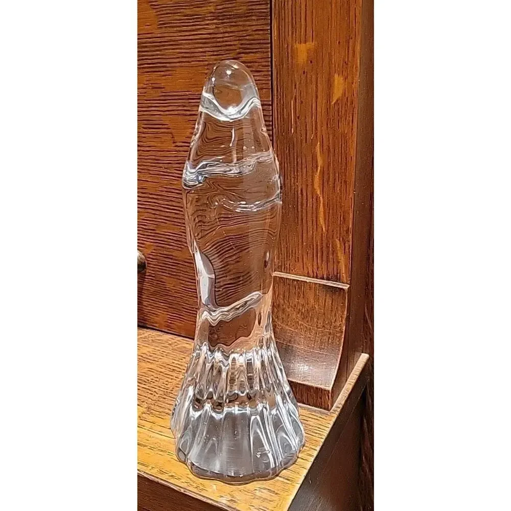 80s Crystal Madonna Virgin Mary and Baby Jesus Clear Glass 5.25